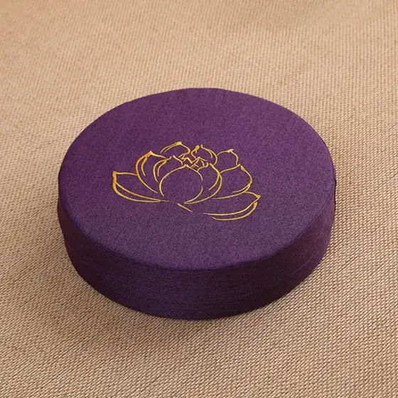 Dark Purple linen meditation cushion
